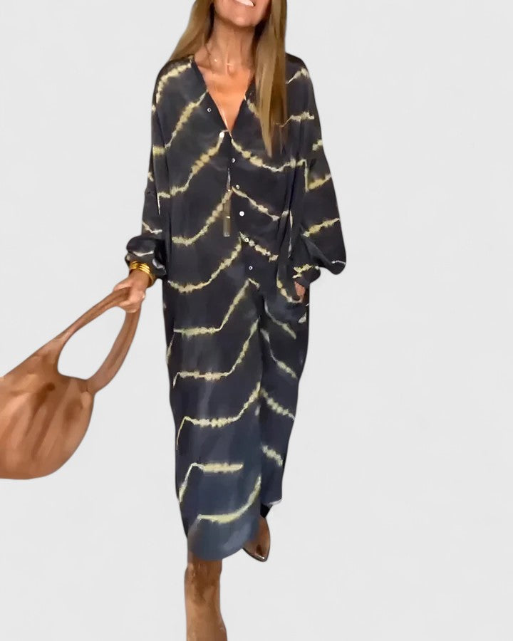 Amelie™ | Elegancka Boho Paski Maxi Sukienka