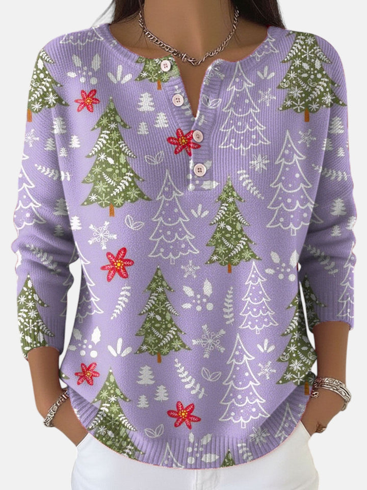 Sofie | Sweter Bożonarodzeniowy z Guzikami