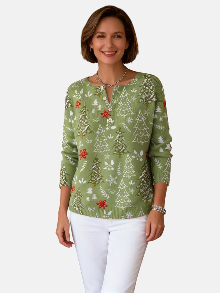 Sofie | Sweter Bożonarodzeniowy z Guzikami
