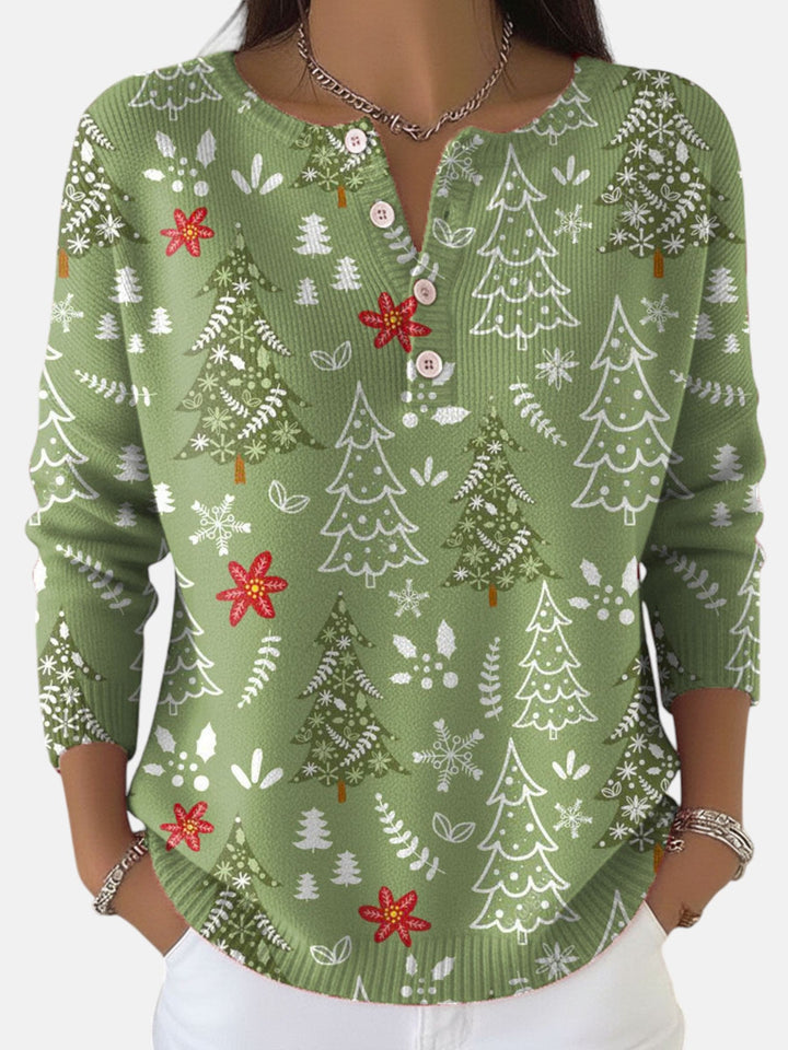Sofie | Sweter Bożonarodzeniowy z Guzikami