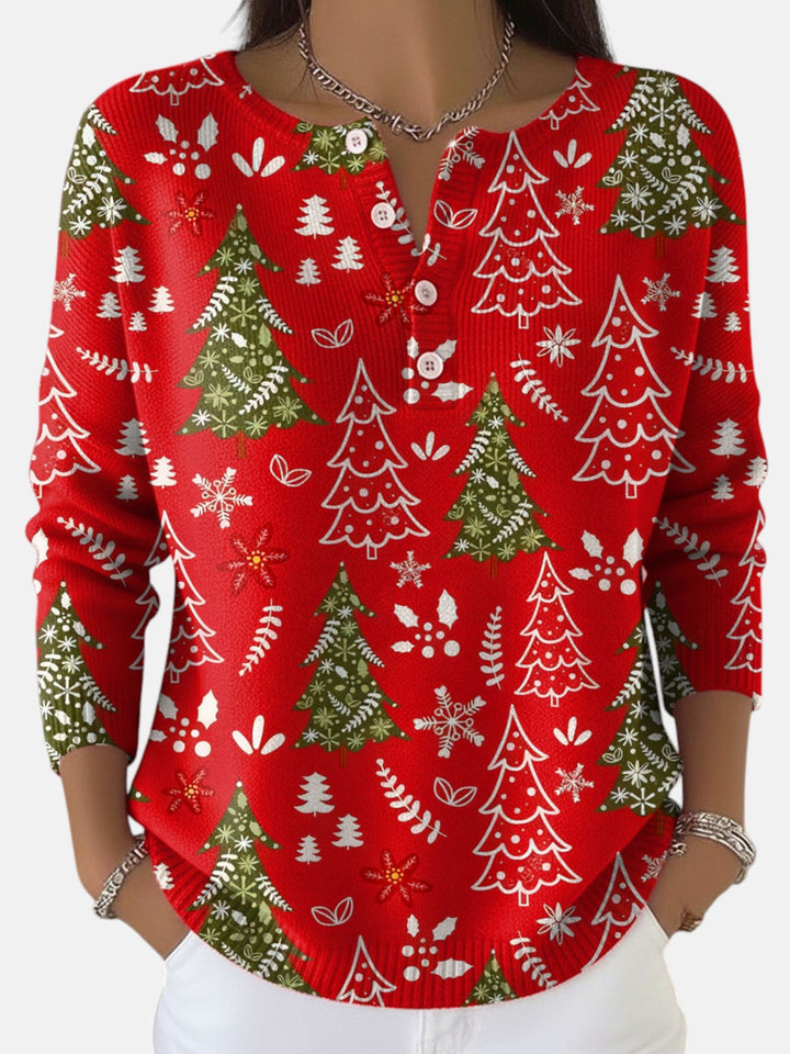 Sofie | Sweter Bożonarodzeniowy z Guzikami